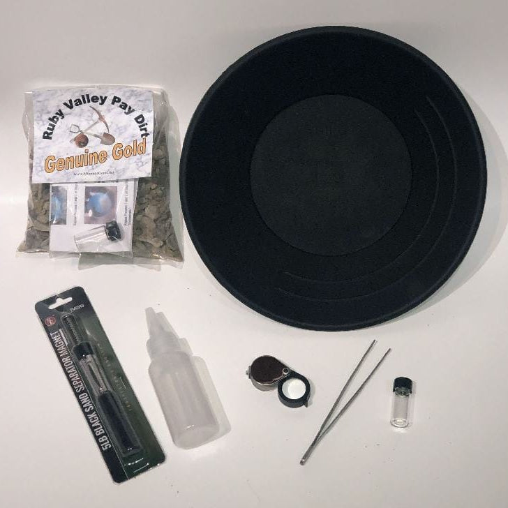 Black gold pan with accessories on a white background